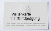 Visitenkarte mit Blindprägung